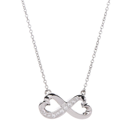 Tiffany 18K White Gold Diamond Paloma Picasso Double Loving Heart Necklace 4 of 7