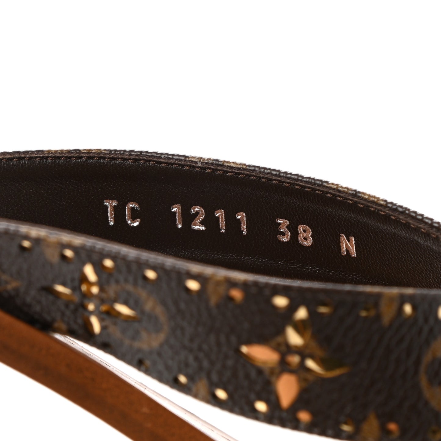 Monogram Sunny Flat Thong Sandals 38 Brown