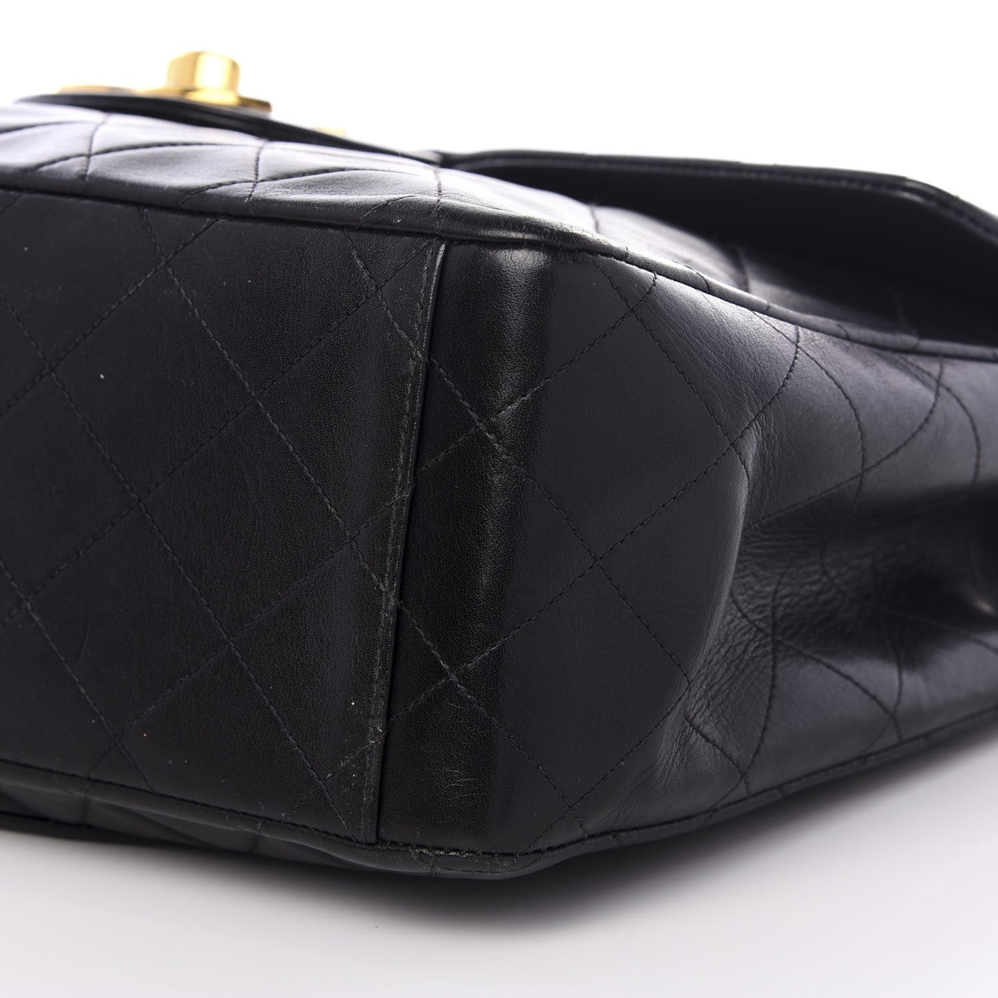 Lambskin Quilted XL Jumbo Single Flap Black
