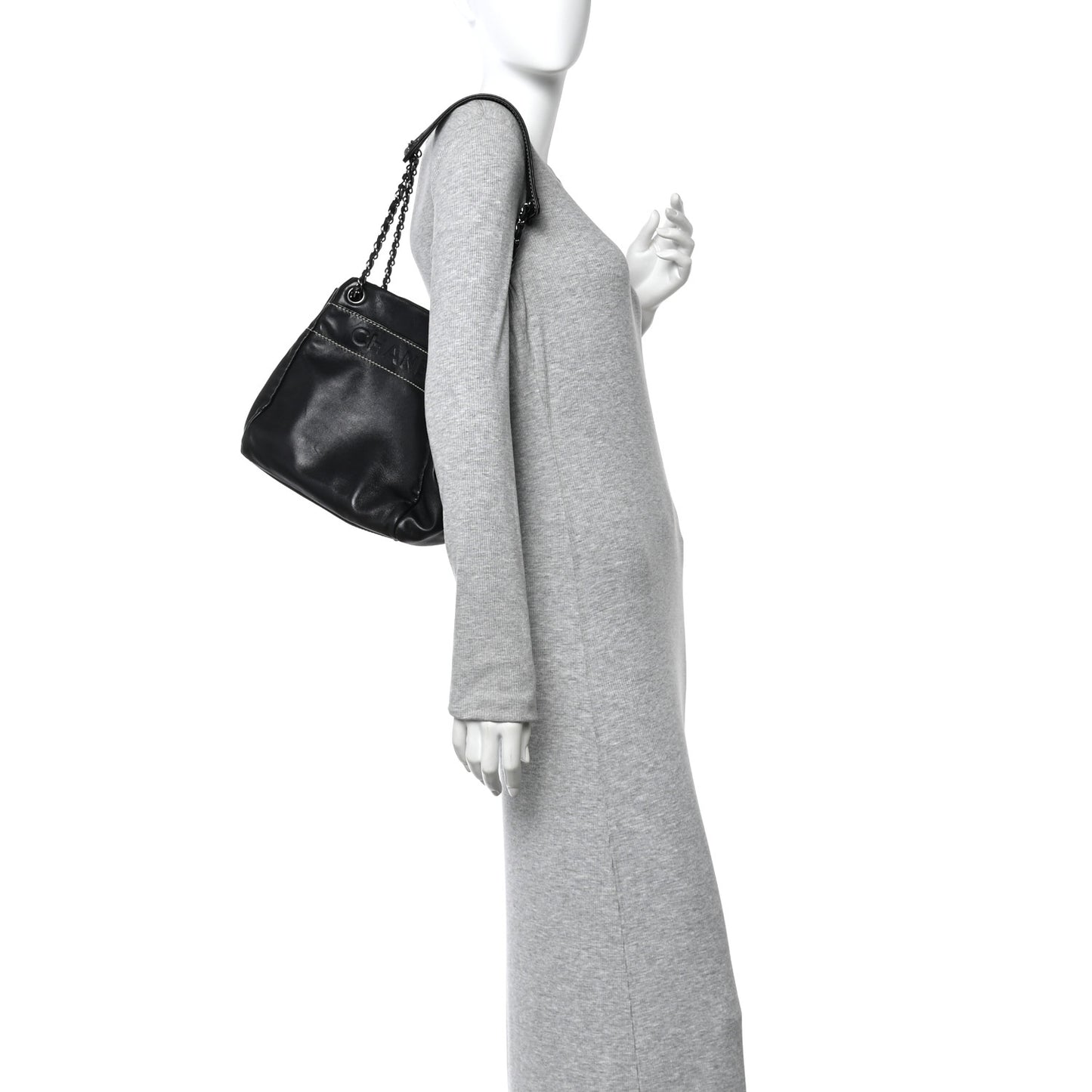 Lambskin Lax Accordion Shoulder Bag Black