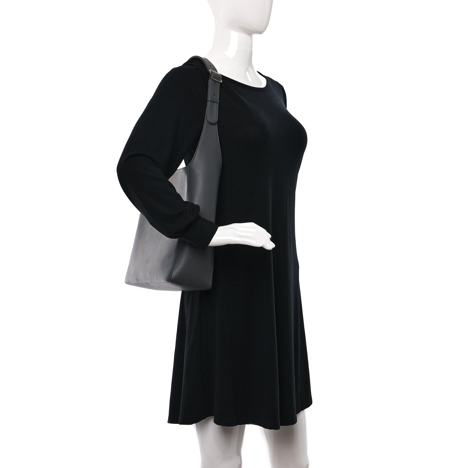 The Row Grained Calfskin Piper Hobo Charcoal 2 of 8