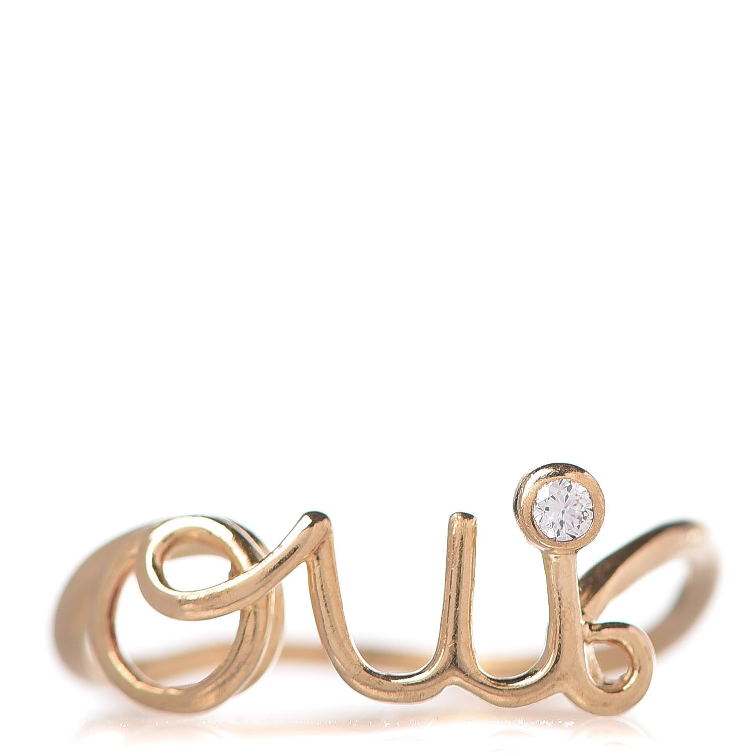 Christian Dior 18K Yellow Gold Diamond Oui Ring 54.5 7 1 of 4
