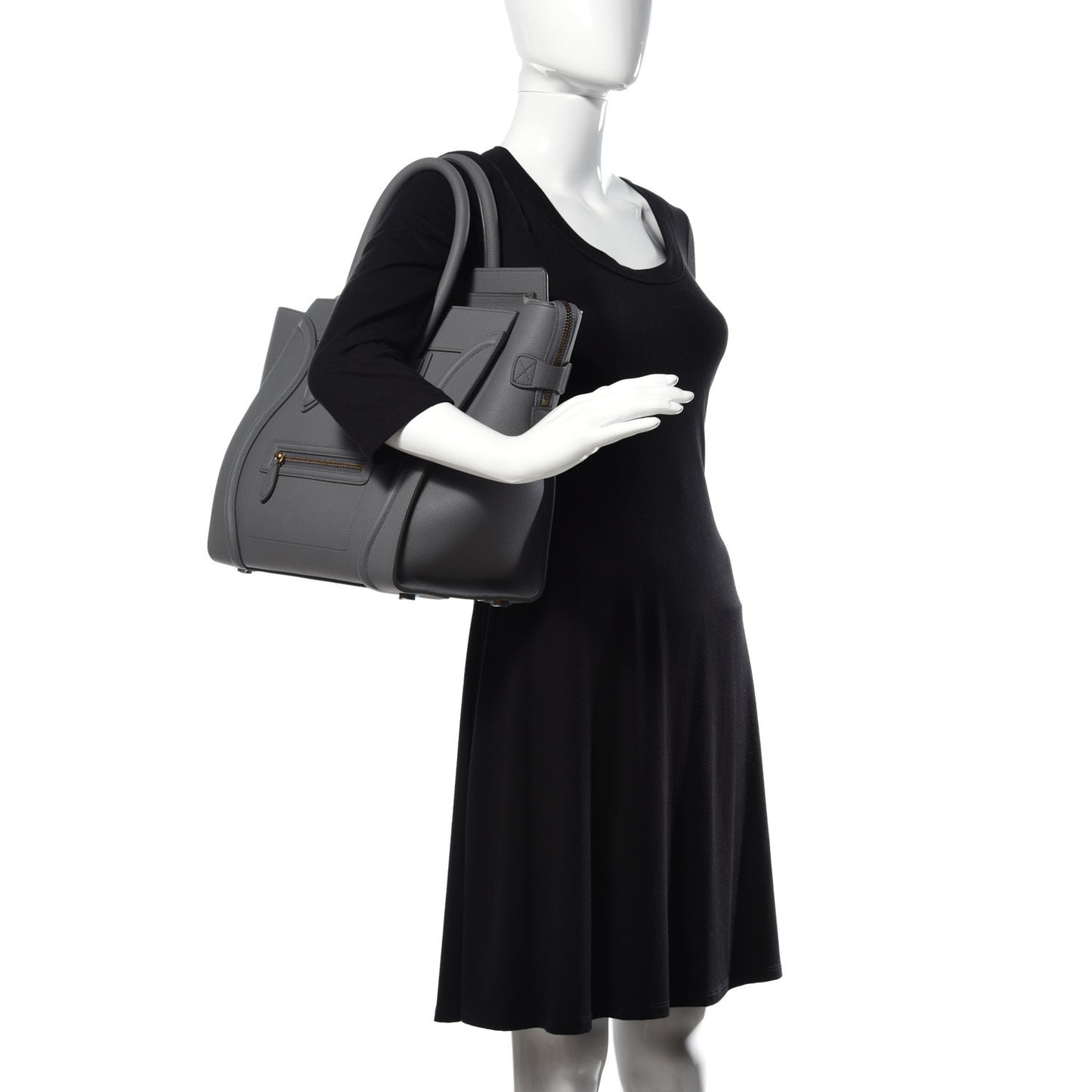 Drummed Calfskin Mini Luggage Kohl