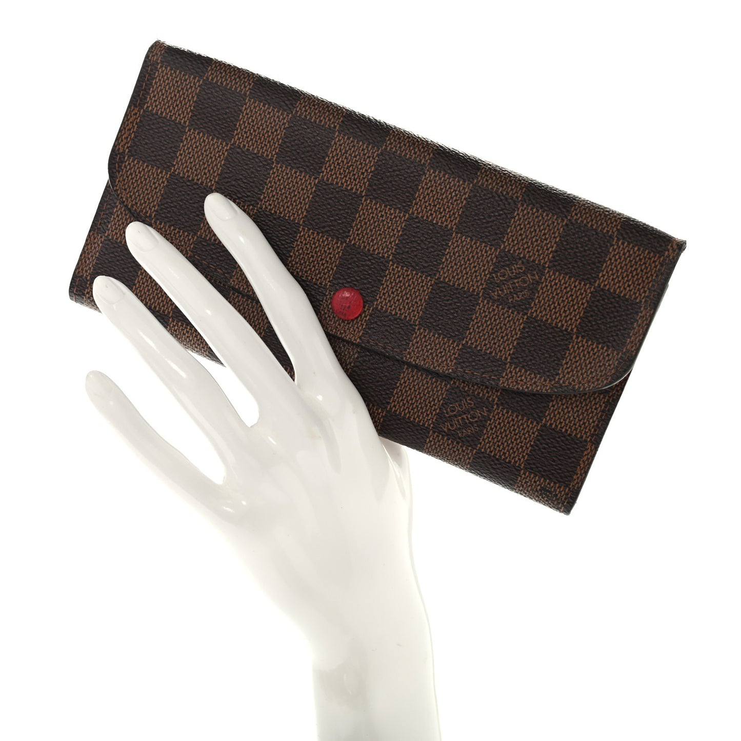 Damier Ebene Emilie Wallet Red