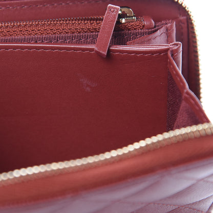 Chanel Caviar Quilted Large Gusset Zip Around Wallet Red 10 of 11