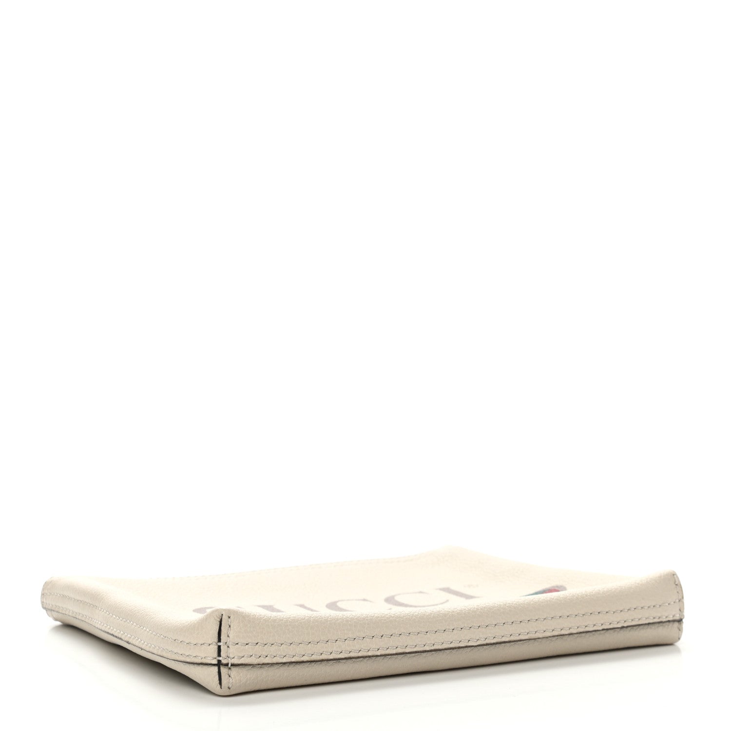 Gucci Pebbled Calfskin Logo Portfolio Clutch White 4 of 7