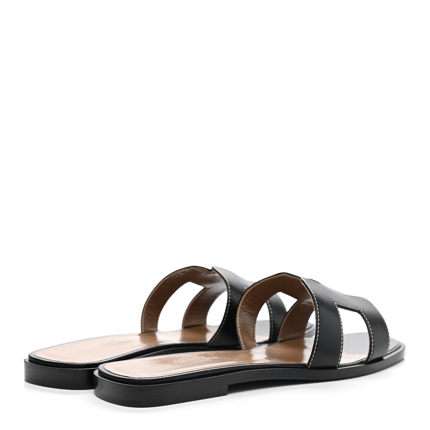 Box Calfskin Oran Sandals 37 Black