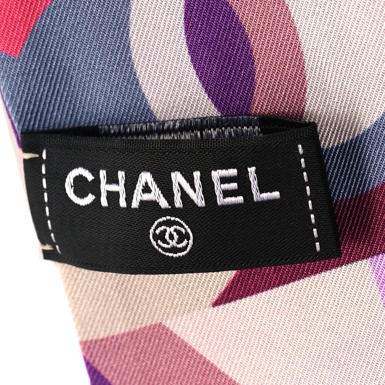 Chanel Silk CC Slim Bandeau Pink Purple Beige 3 of 3