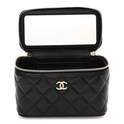 Chanel Lambskin Quilted Small Top Handle Vanity Case With Chain Black 7 of 11