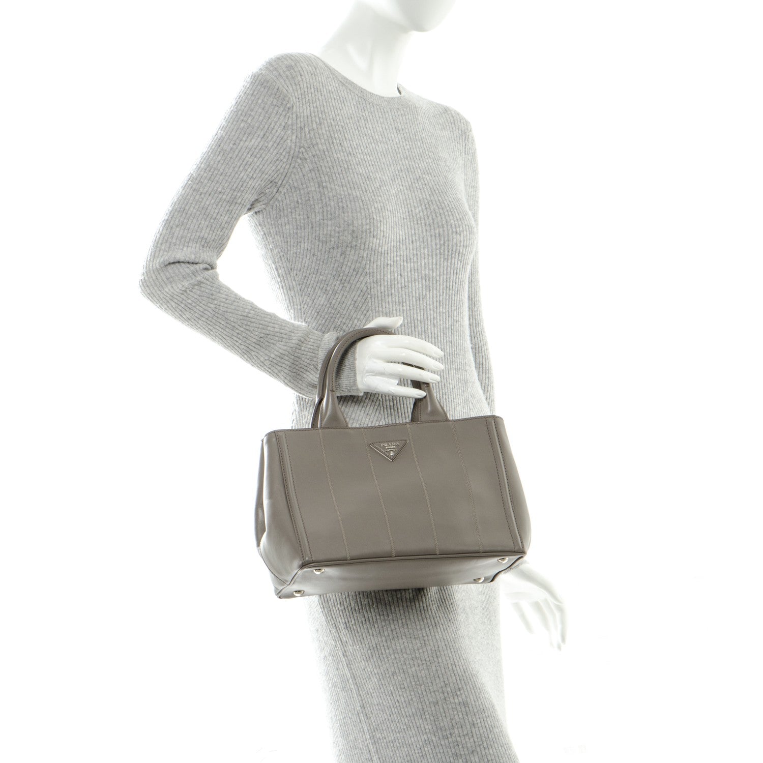 Prada Soft Calf Tote Argilla 2 of 8