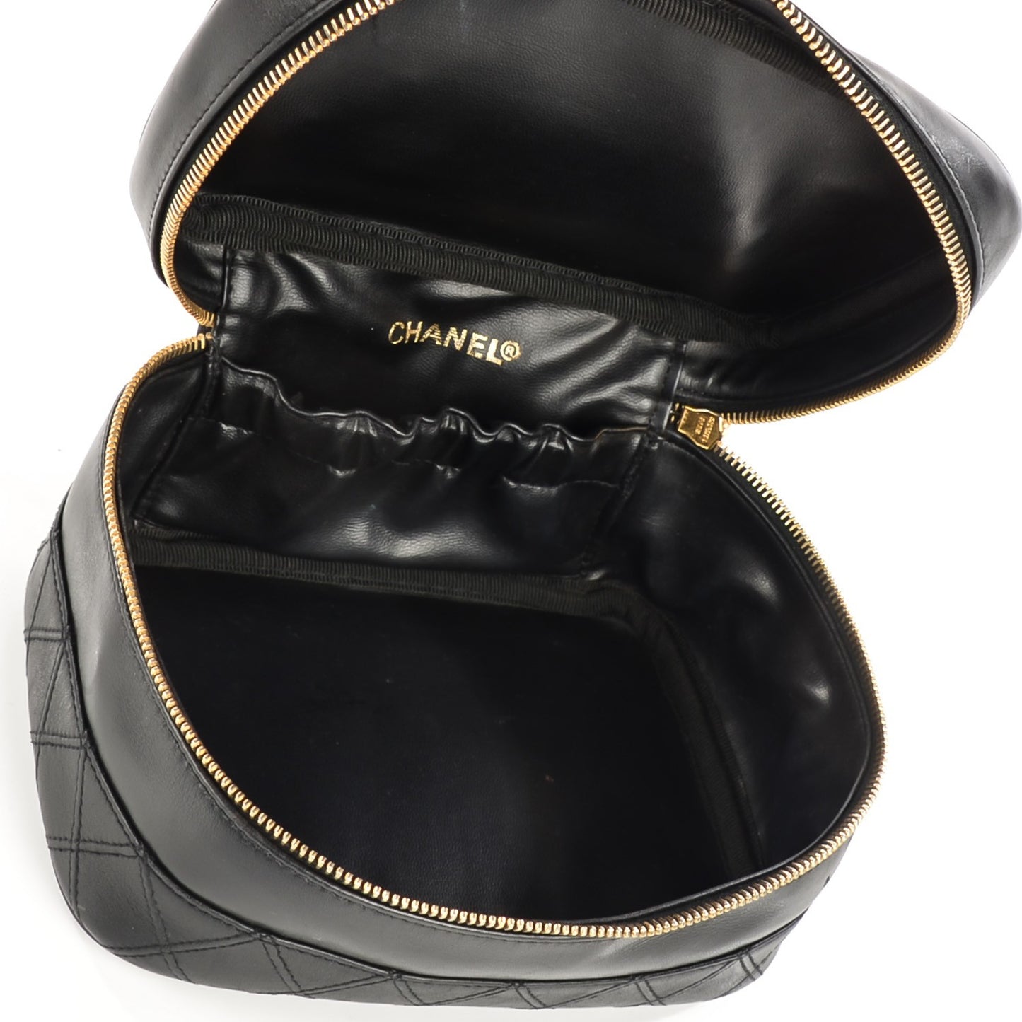 Lambskin Vanity Cosmetic Bag Black
