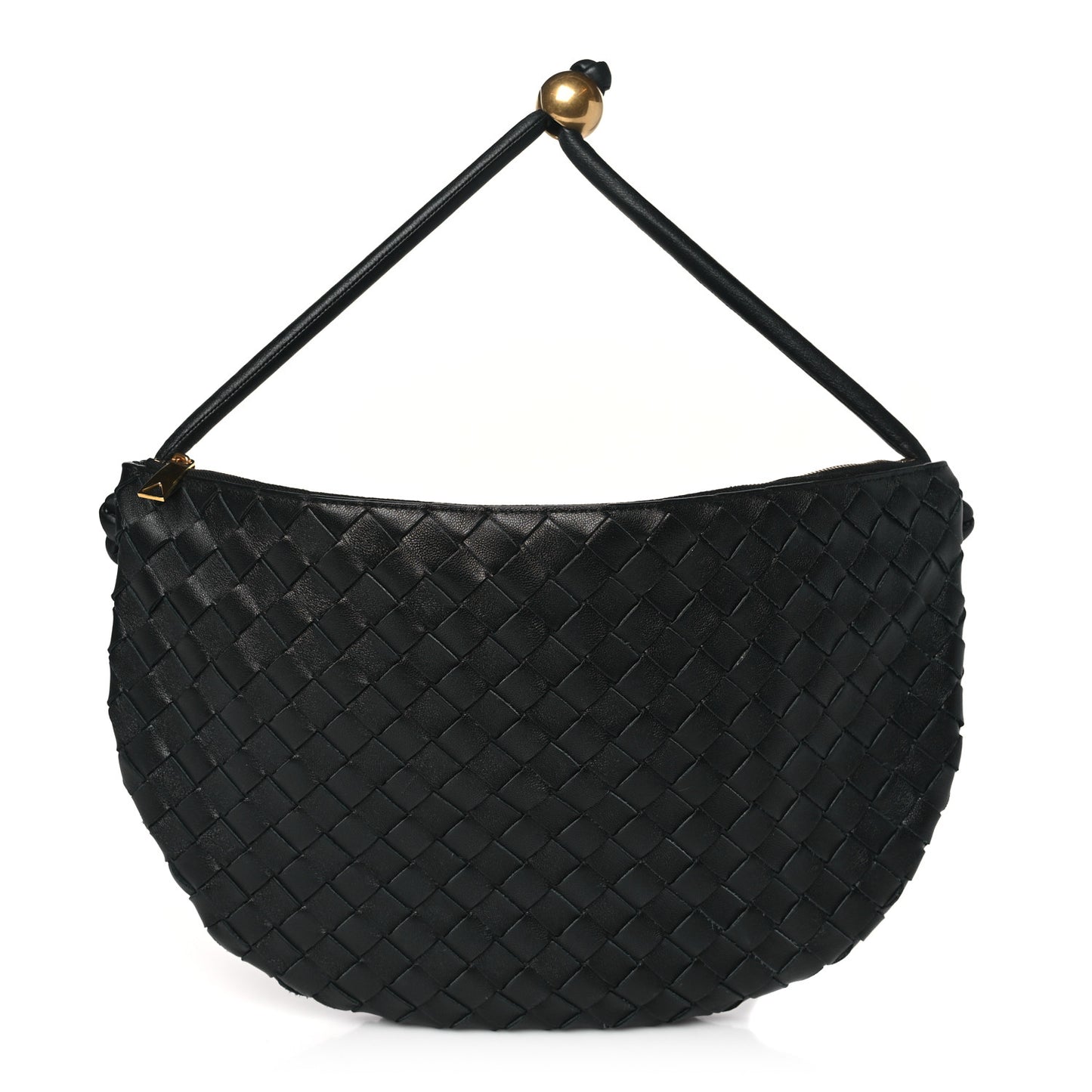 Nappa Intrecciato Medium Turn Pouch Black