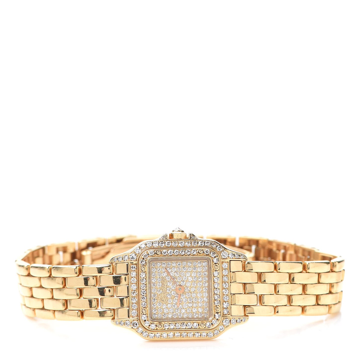 18K Yellow Gold Diamond Pave 22mm Panthere Quartz Watch