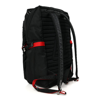 Christian Louboutin Calfskin Rubber Nylon Loubideal Backpack Black Red 2 of 10