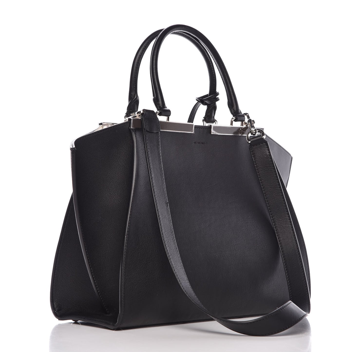 Vitello Dolce Shiny Nappa Petite 3Jours Tote Black