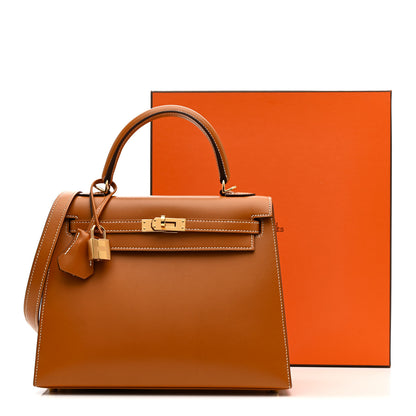 Hermes Veau Butler Kelly Sellier 25 Natural Sable 11 of 11