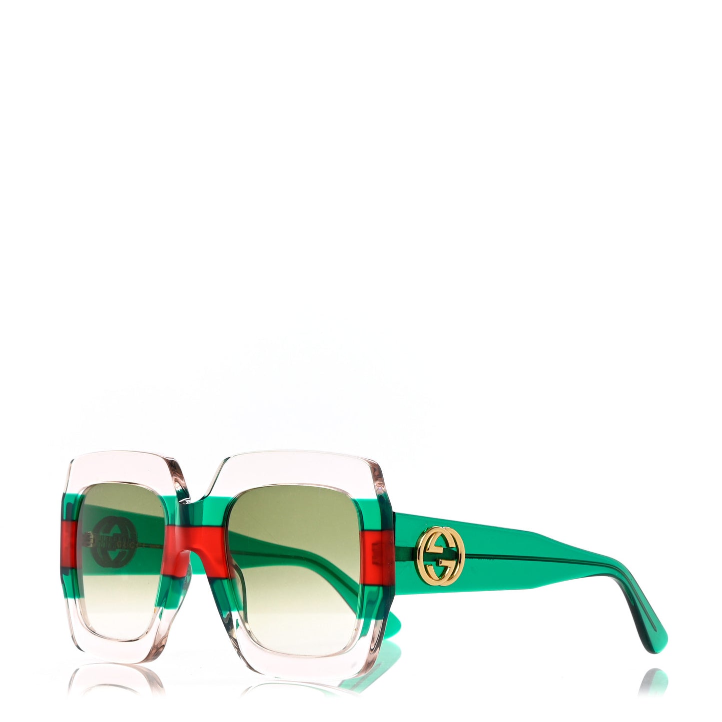 Square Web Frame GG178S Sunglasses Green Red