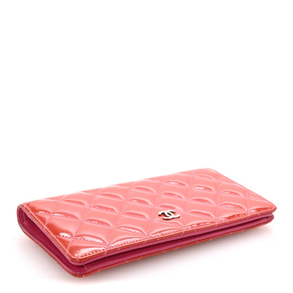 Chanel Patent Calfskin Quilted Yen Wallet Dark Pink 4 of 8