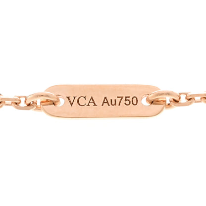 Van Cleef & Arpels 18K Rose Gold Carnelian Sweet Alhambra Pendant Necklace 4 of 5