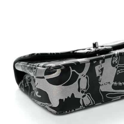 Chanel Lambskin Printed Mini Rectangular Flap Black Silver 9 of 11