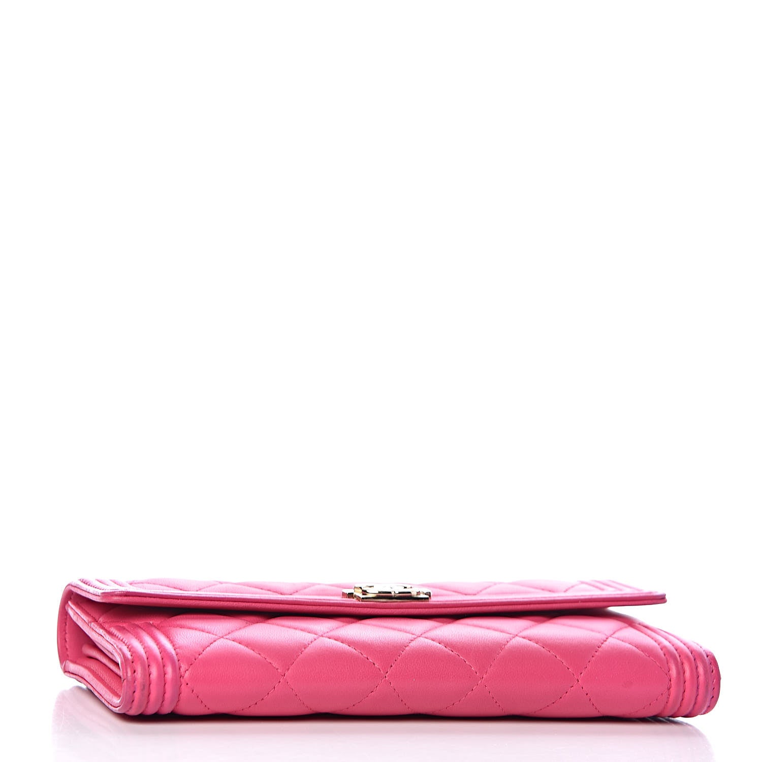Chanel Lambskin Quilted Boy Flap Wallet Fuchsia 4 of 14