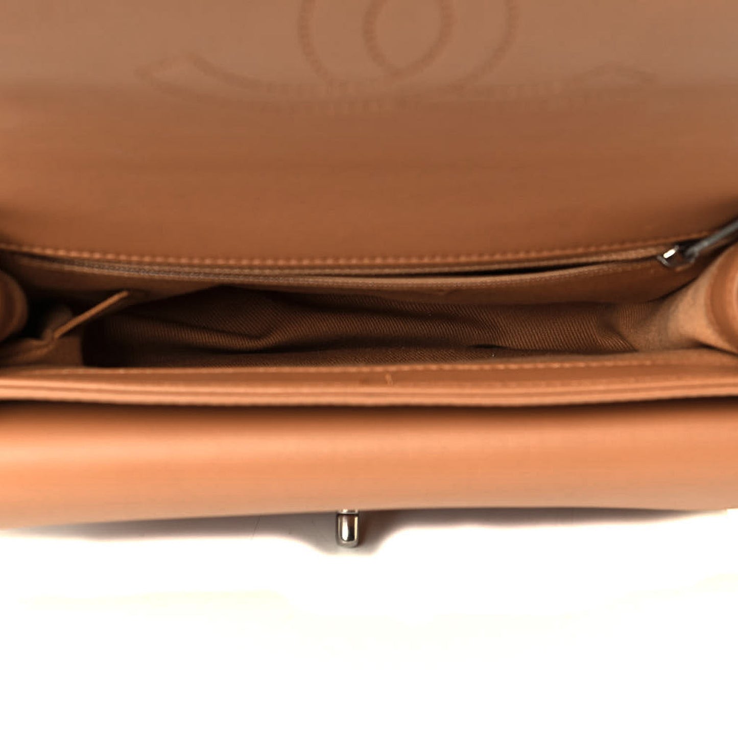 Calfskin Coco Eyelets Small Flap Bag Camel