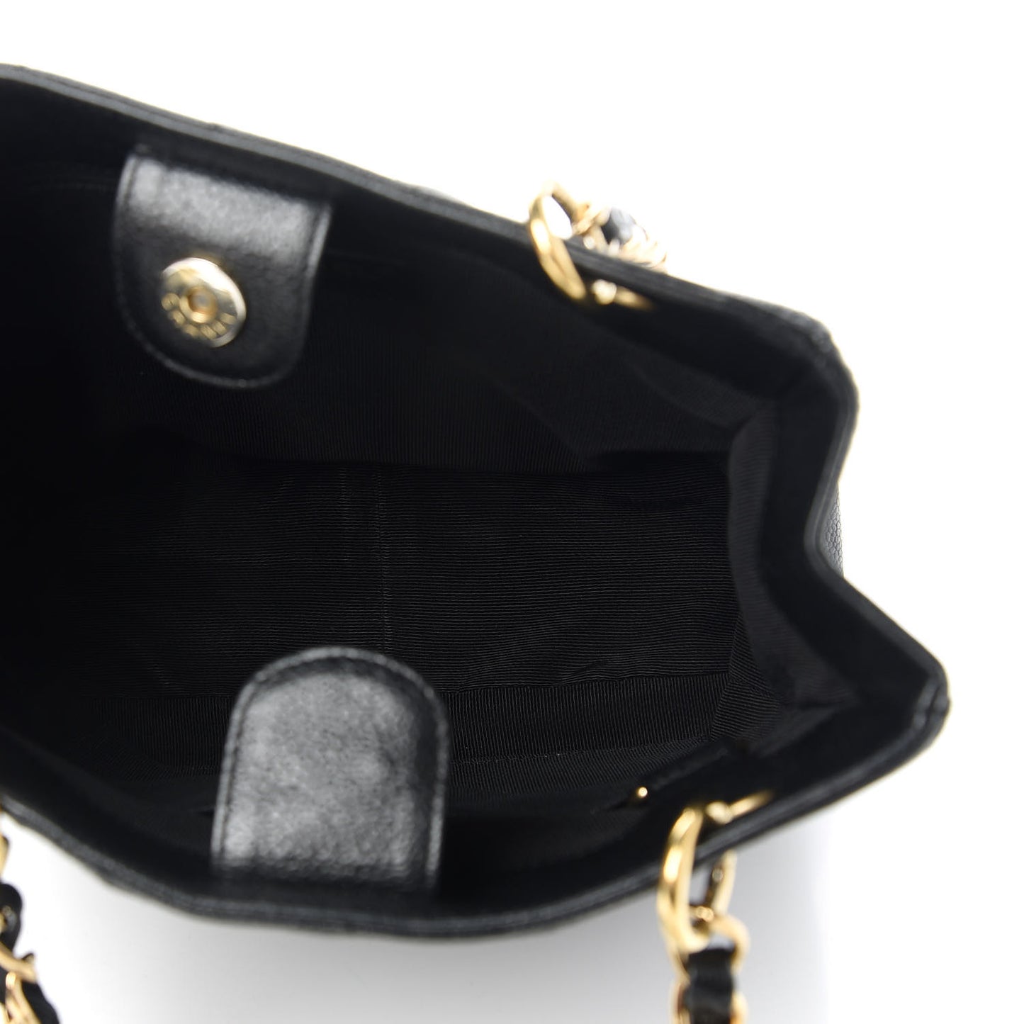 Caviar Quilted Petit Shopping Tote PST Black
