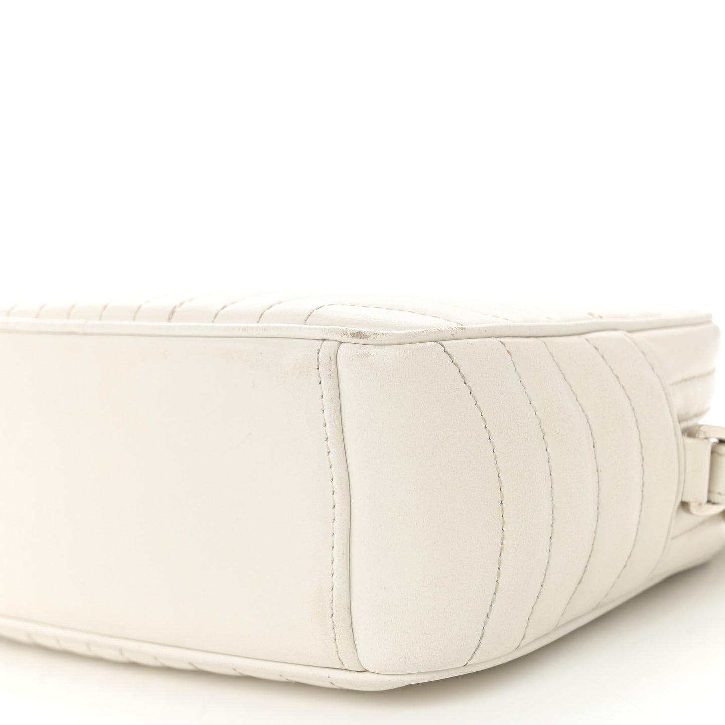 Soft Calfskin Diagramme Camera Bag White
