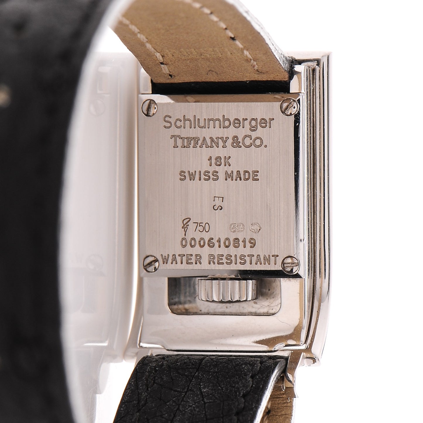 18K White Gold Ostrich 26mm Schlumberger Quartz Watch