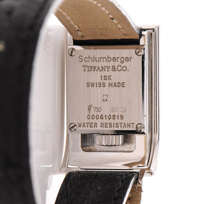 Tiffany 18K White Gold Ostrich 26mm Schlumberger Quartz Watch 5 of 7