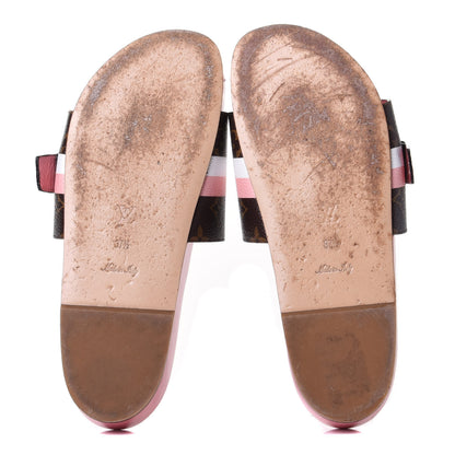 Louis Vuitton Patent Monogram Bom Dia Flat Mule 37.5 Rose White 7 of 10