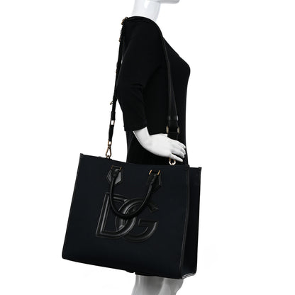 Dolce & Gabbana Canvas Calfskin DG Logo Shopper Black 2 of 10