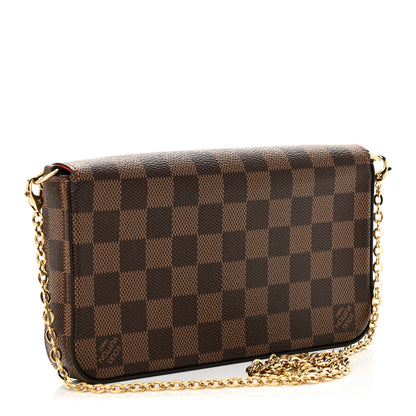 Louis Vuitton Damier Ebene Pochette Felicie Chain Wallet 4 of 10