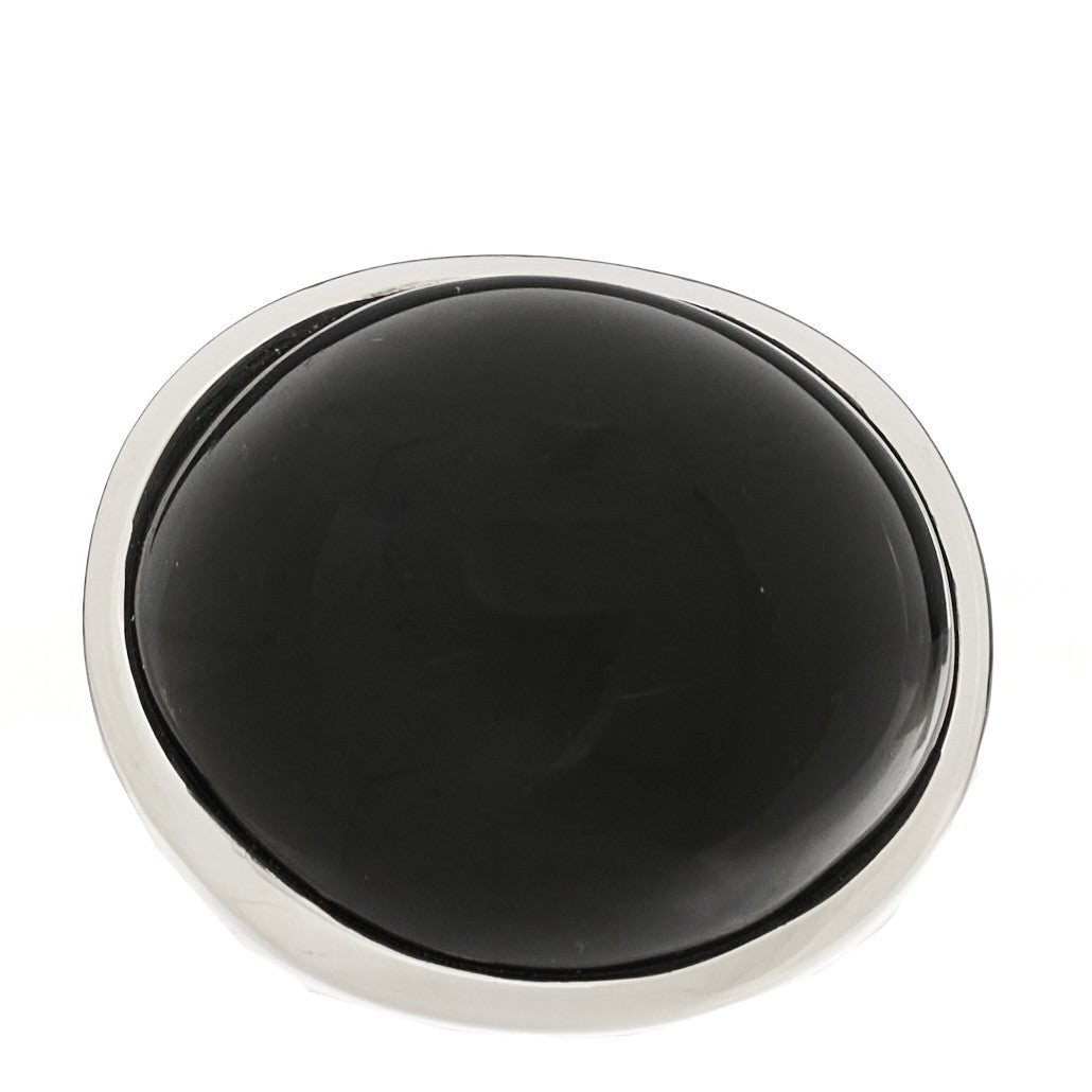Tiffany Sterling Silver Black Jade 19mm Elsa Peretti Cabochon Ring 53 6.25 1 of 6