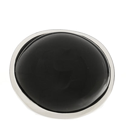 Tiffany Sterling Silver Black Jade 19mm Elsa Peretti Cabochon Ring 53 6.25 1 of 6