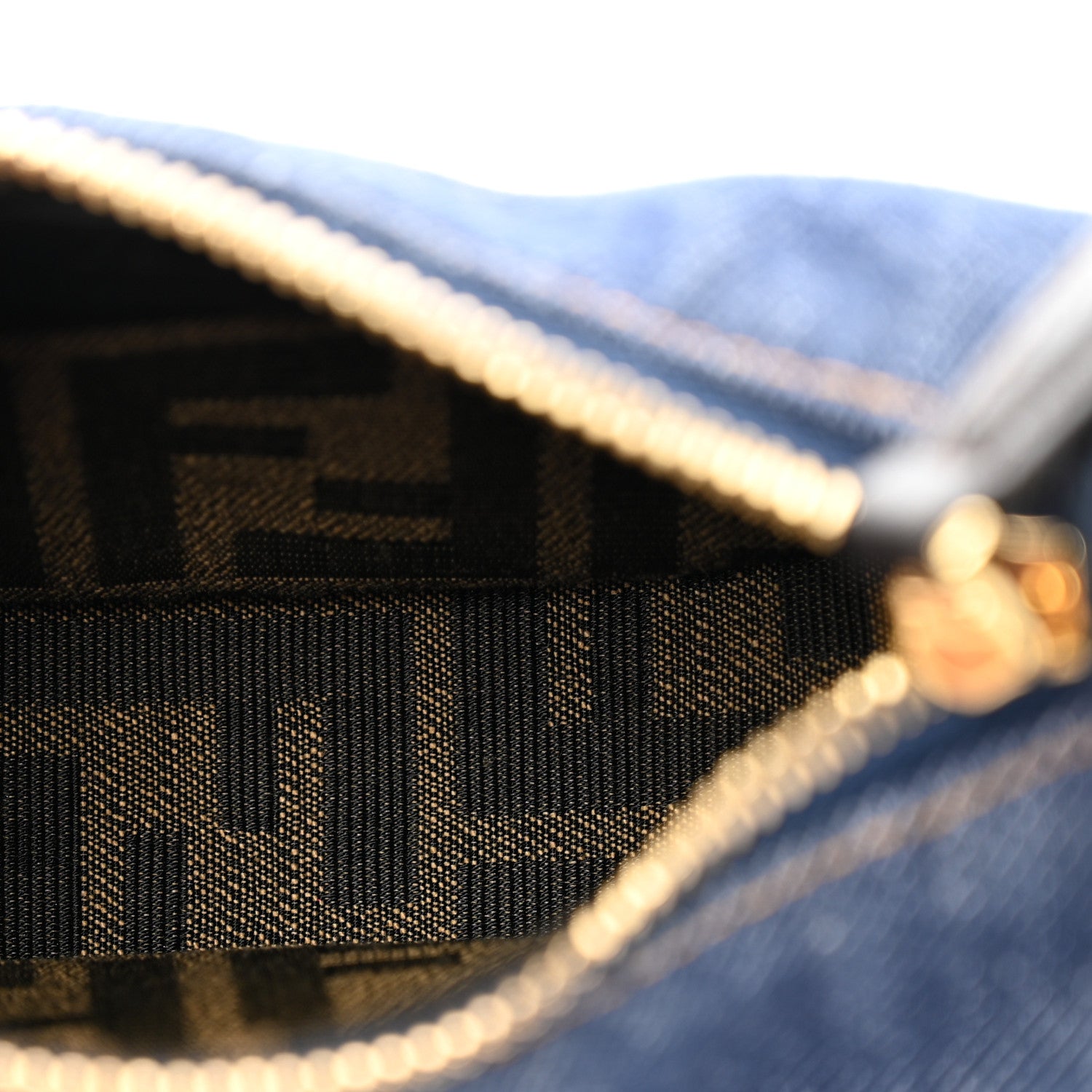 Fendi Denim Shiny Nappa Nano Fendigraphy Hobo Charm Blue Moro 5 of 10