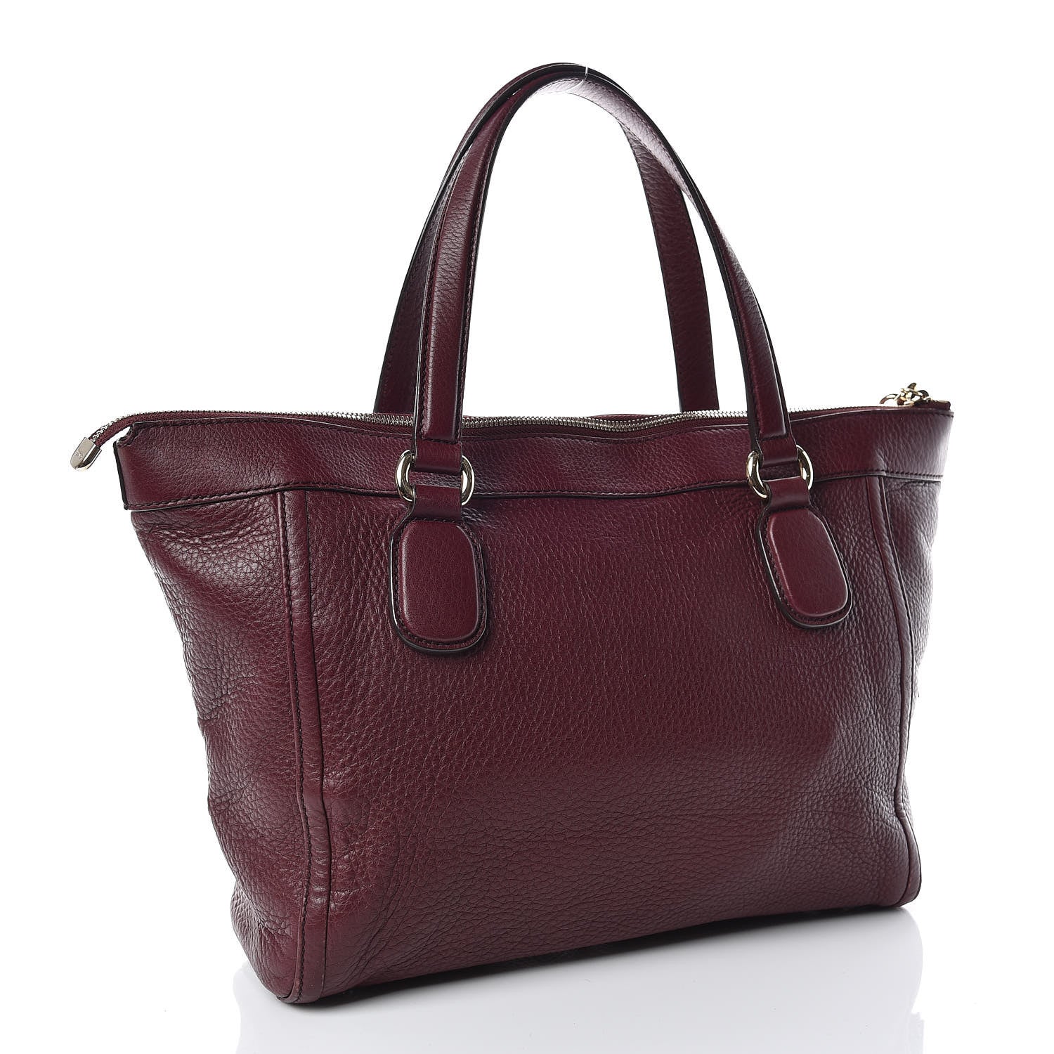 Gucci Pebbled Calfskin Small Soho Top Handle Bag Burgundy 3 of 14