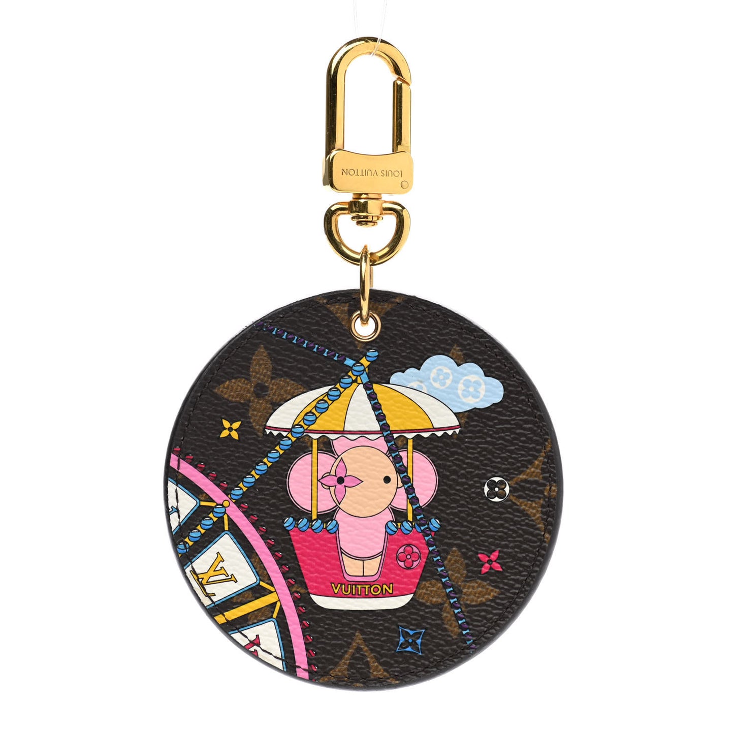 Monogram 2020 Christmas Animation Big Wheel Bag Charm Key Ring Rose Ballerine