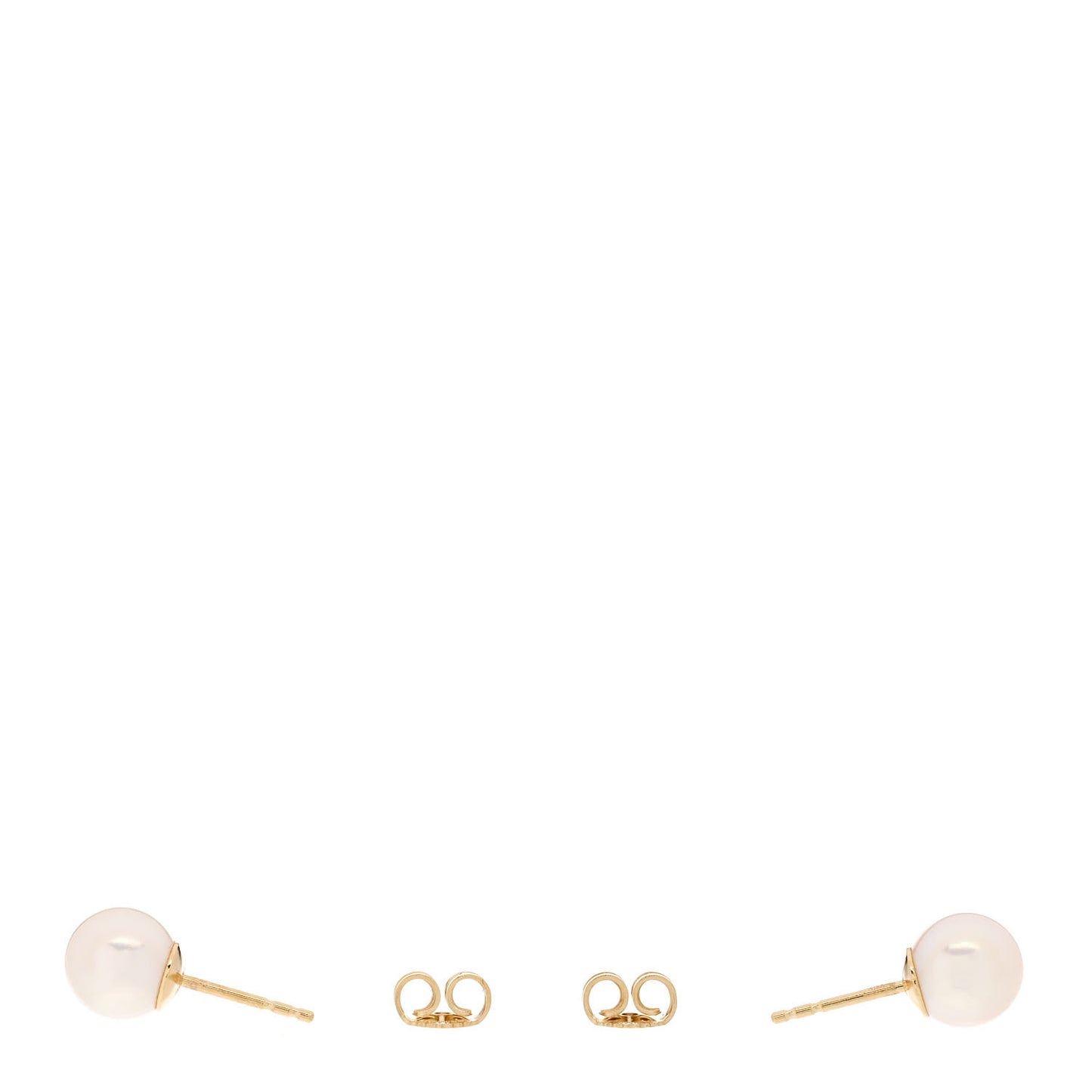 18K Yellow Gold Akoya Pearl 7.5-8mm Stud Earrings