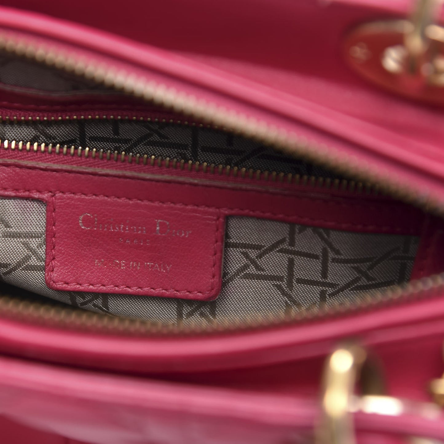 Lambskin Cannage Medium Lady Dior Pink