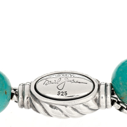 David Yurman Sterling Silver Turquoise 8mm Spiritual Beads Adjustable Bracelet 4 of 4