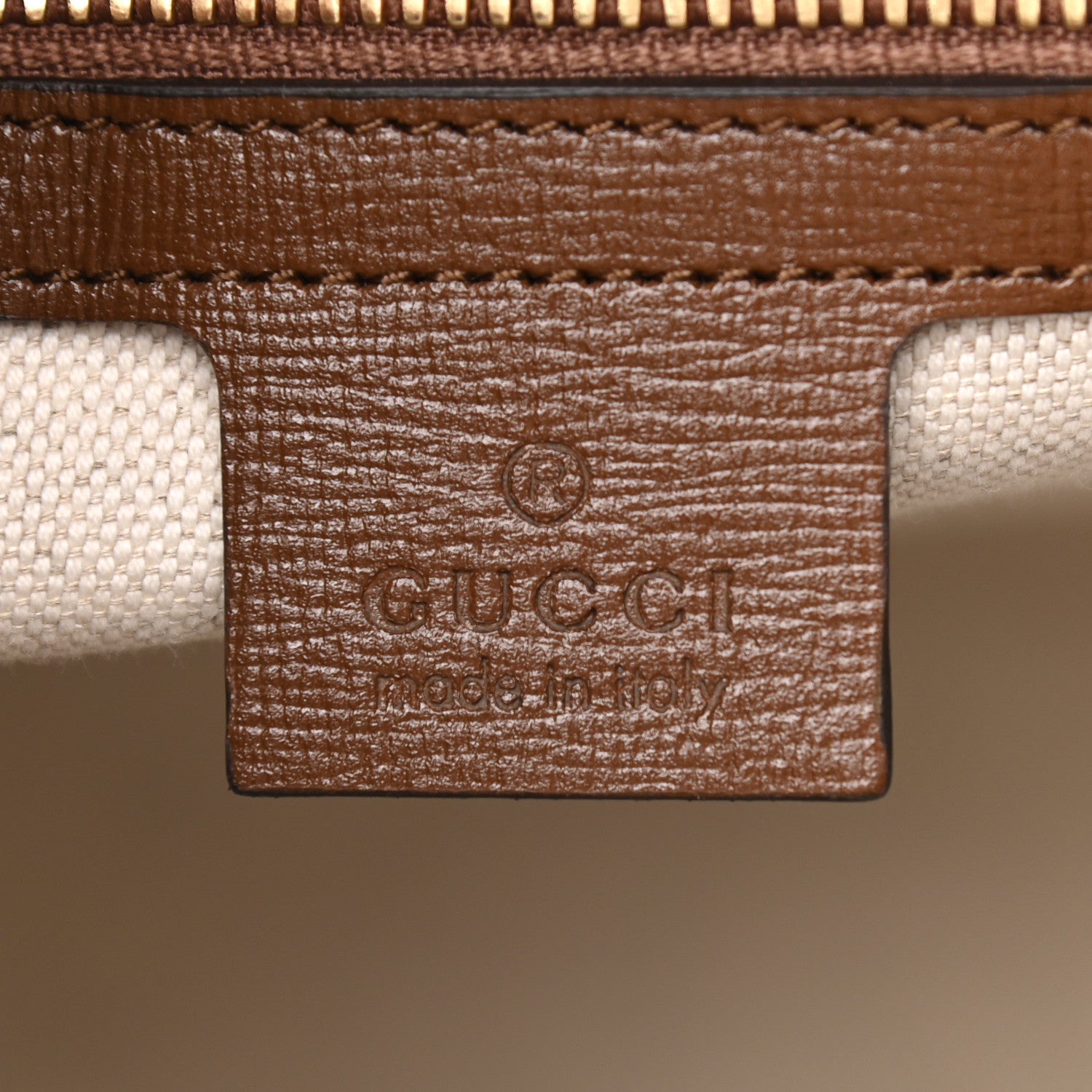 Gucci GG Supreme Monogram Azalea Calfskin Small Retro Interlocking G Tote Bag Beige Ebony Brown Sugar 6 of 9