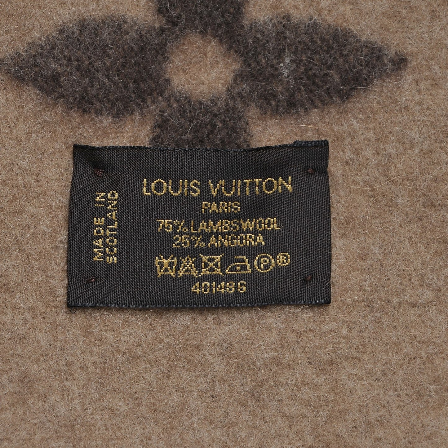 Wool Cashmere Monogram Blanket Marron
