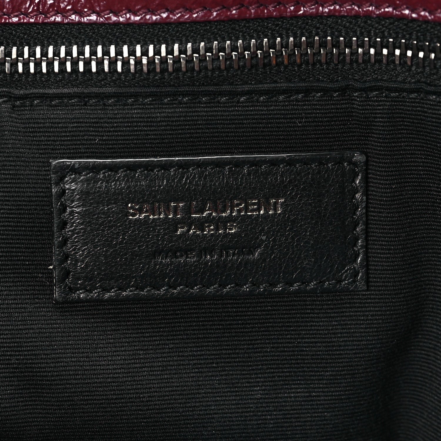 Saint Laurent Crinkled Calfskin Matelasse Monogram Medium Niki Chain Satchel Burgundy 6 of 8