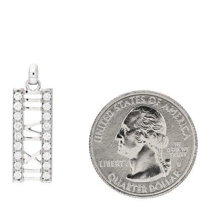 Tiffany 18K White Gold Diamond Atlas Bar Pendant 2 of 4