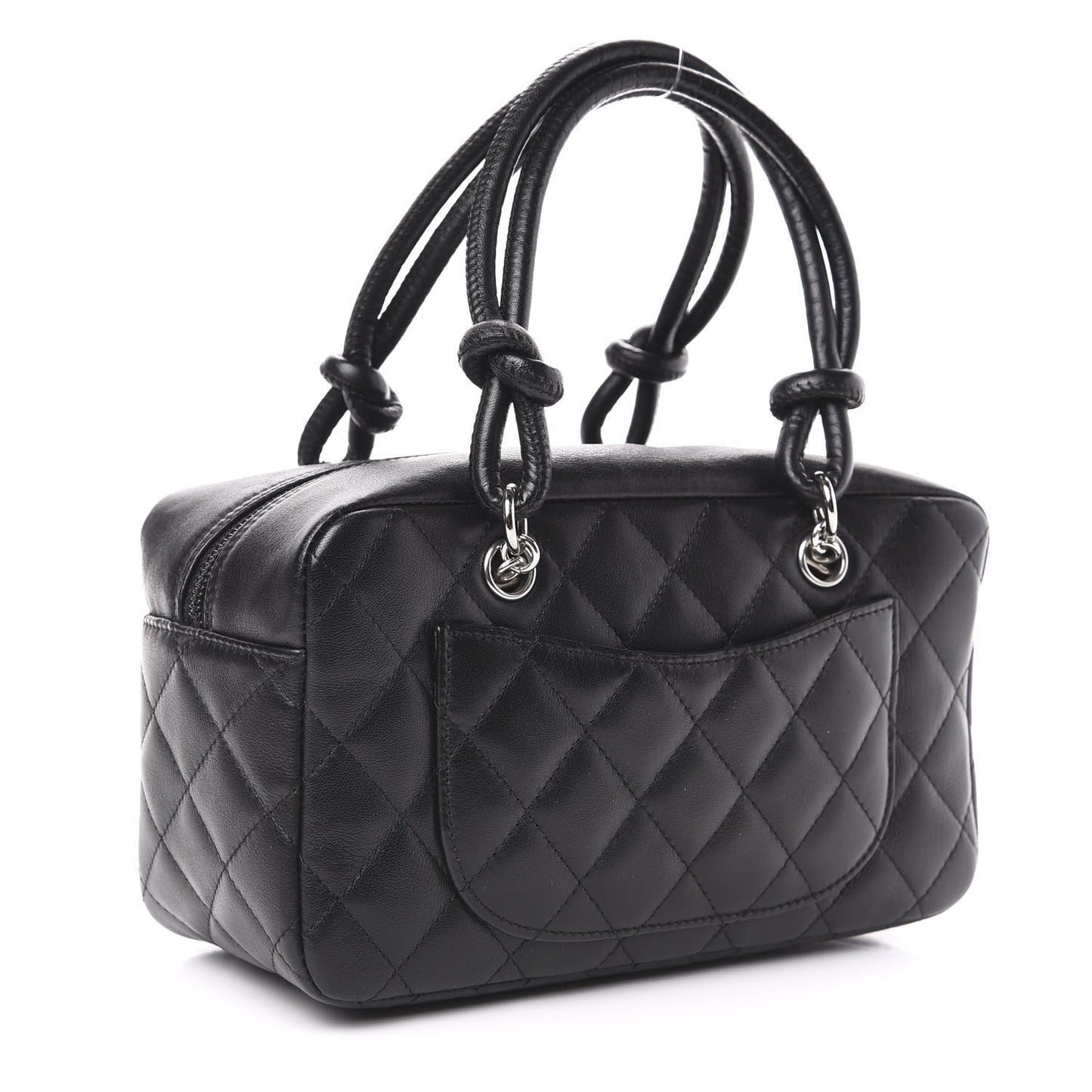 Calfskin Quilted Small Cambon Bowler Black