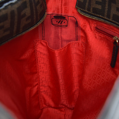 Fendi Zucca Spalmati Patent Baguette Print Medium Roll Tote Tobacco 8 of 12