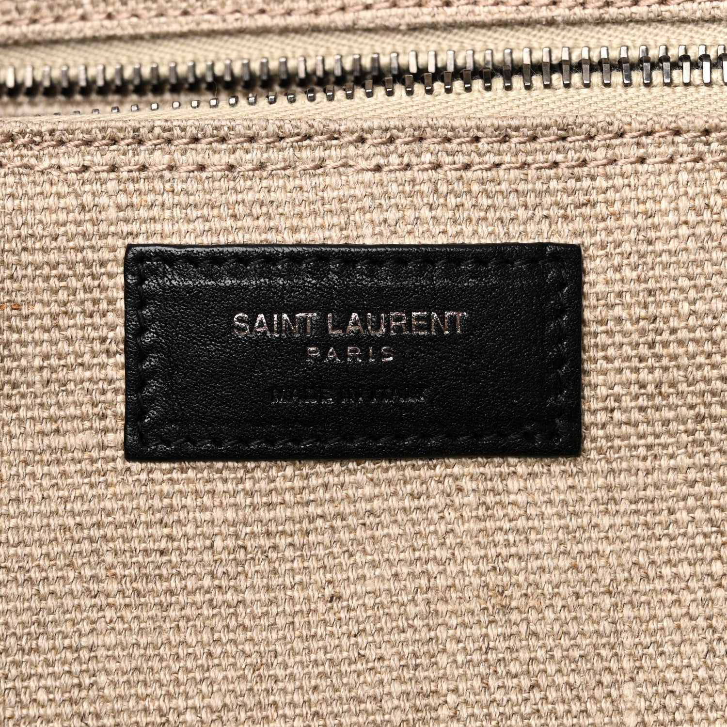 Saint Laurent Linen Calfskin Rive Gauche Tote Optic White 6 of 10