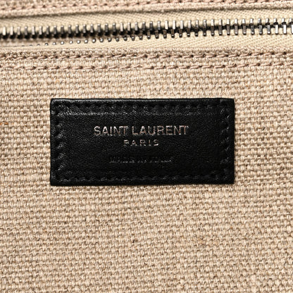 Saint Laurent Linen Calfskin Rive Gauche Tote Optic White 6 of 10
