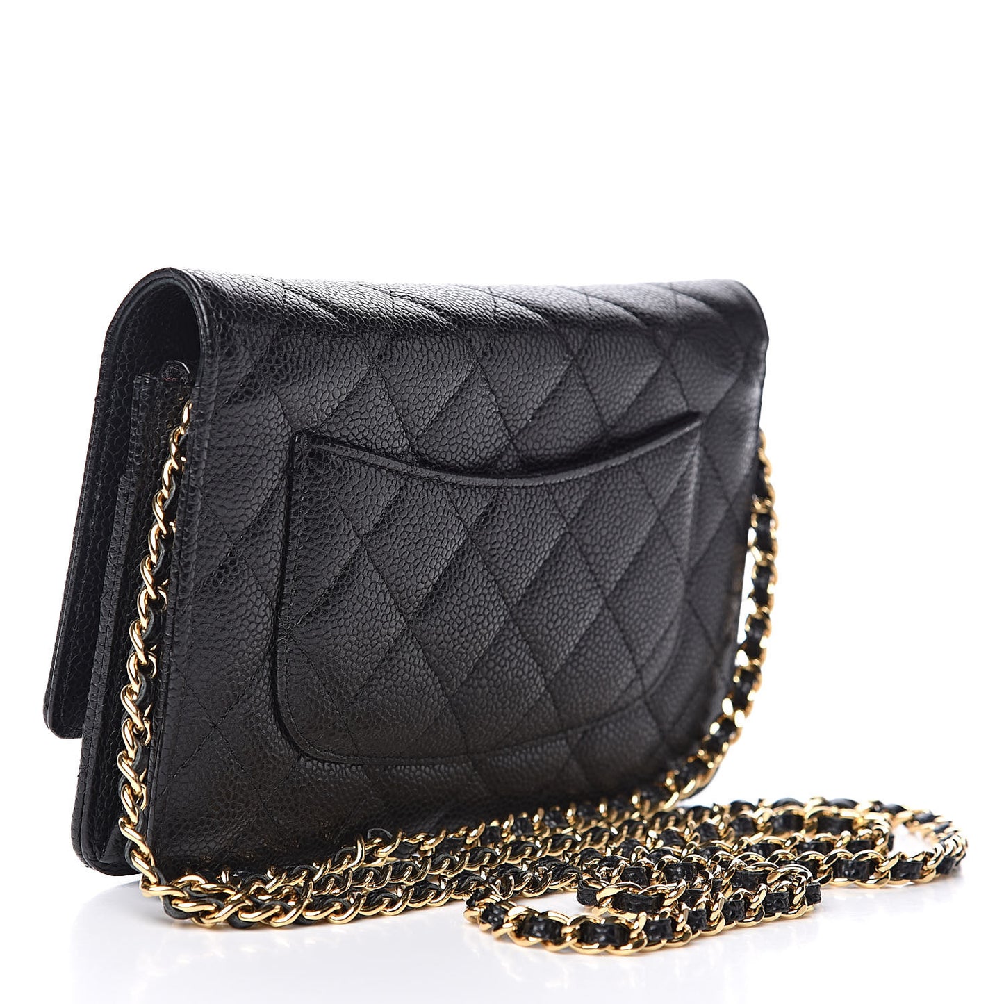 Caviar Quilted Wallet On Chain WOC Black